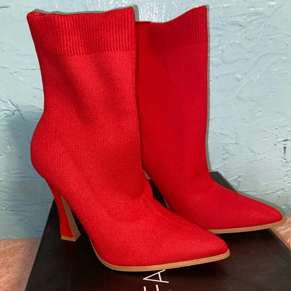 Red Booties from fashion Nova